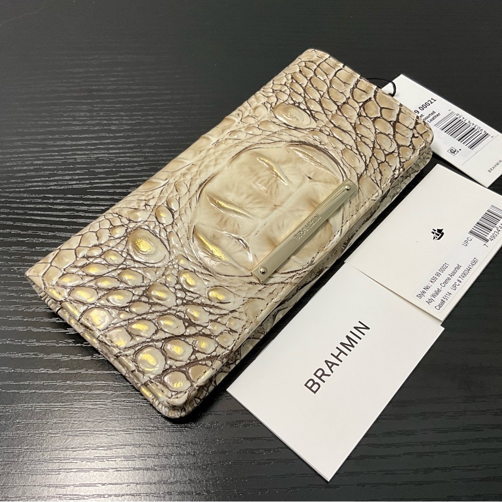 Brahmin Ady SCALLOP MELBOURNE Slim Leather Wallet W/Eye NWT